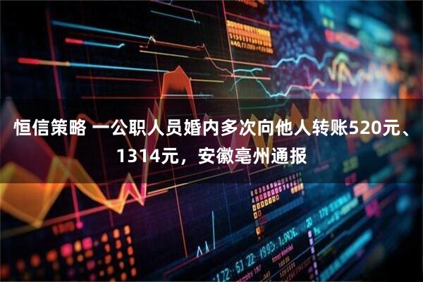 恒信策略 一公职人员婚内多次向他人转账520元、1314元，安徽亳州通报